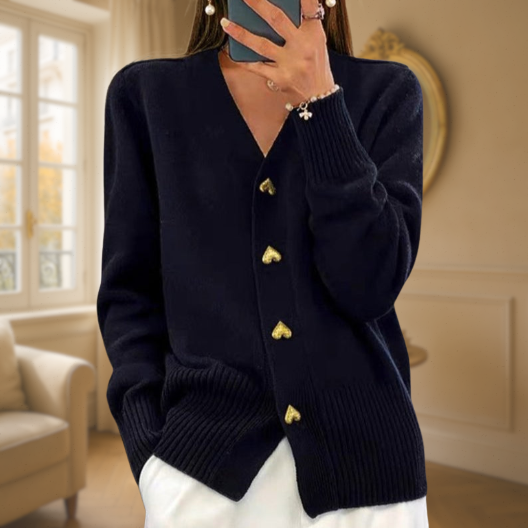 Éliane | Cardigan elegante con bottoni dorati