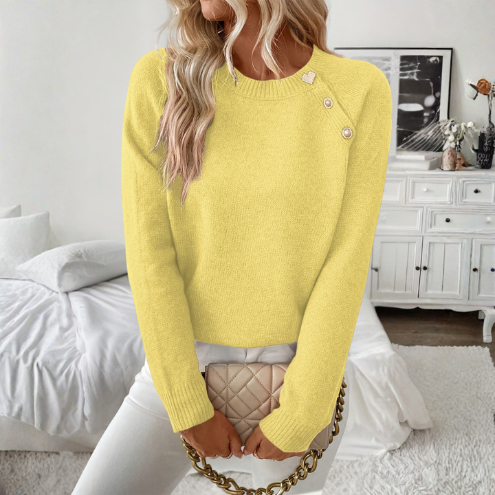 Élodianne | Maglione asimmetrico bottonato dell’eleganza moderna