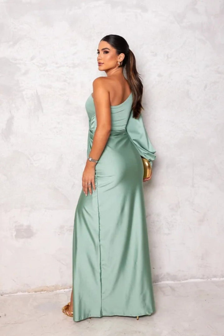 Araceli | Vestito in raso a manica unica