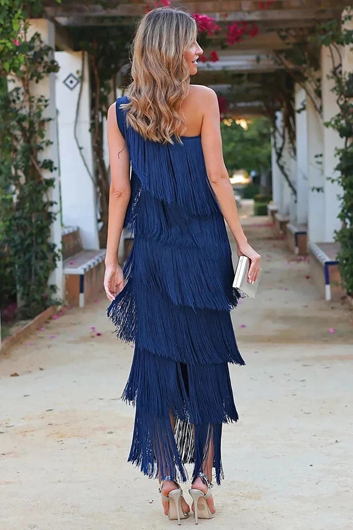 Dalia | Abito elegante con frange