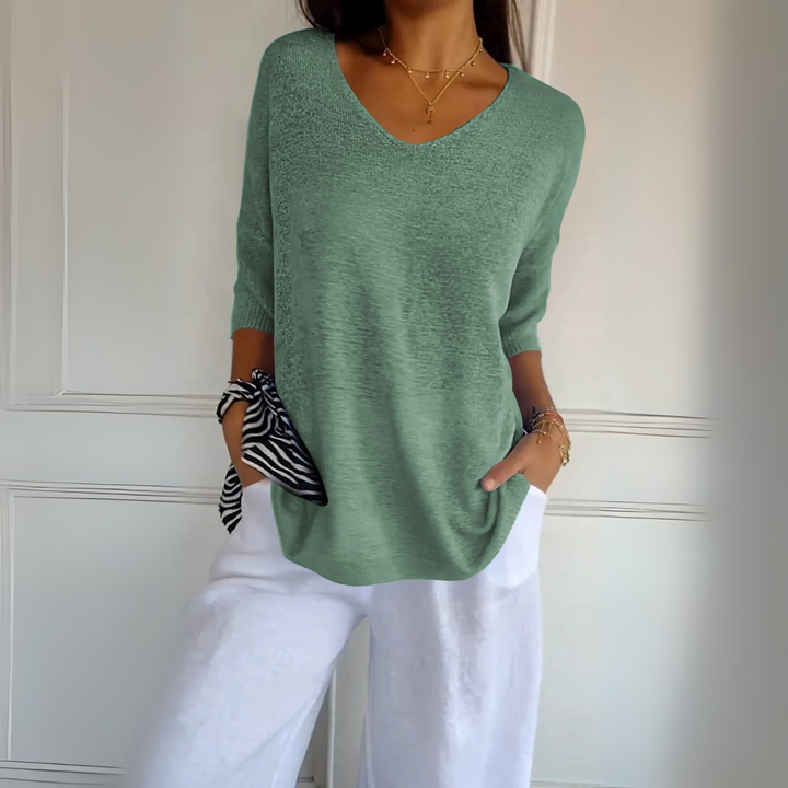 Anna | Top in maglia con scollo a V