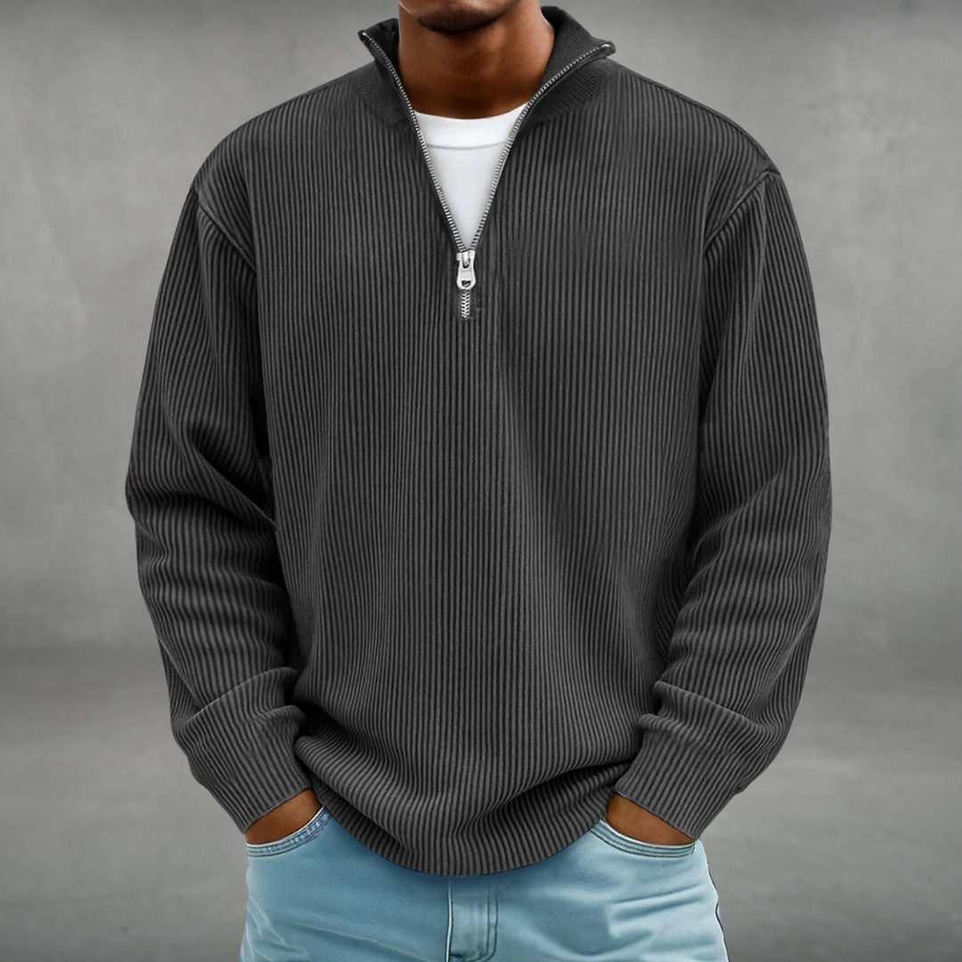 Lysandro | pullover con zip parziale e comfort premium