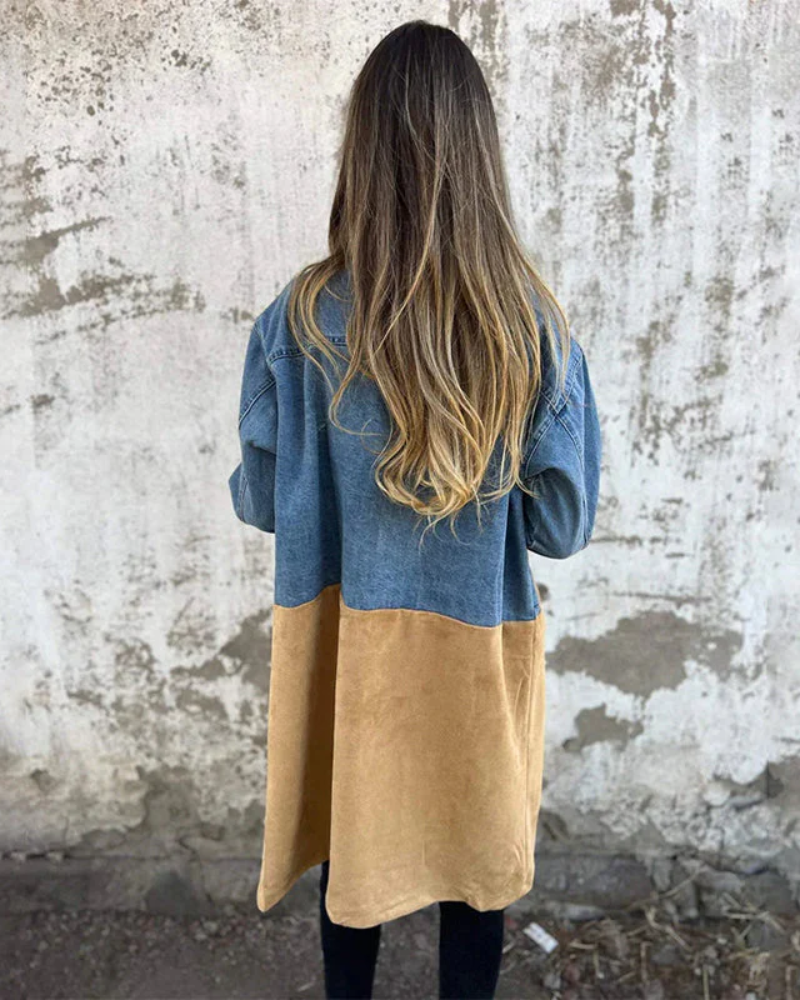 Sara | Cappotto in denim e cammello