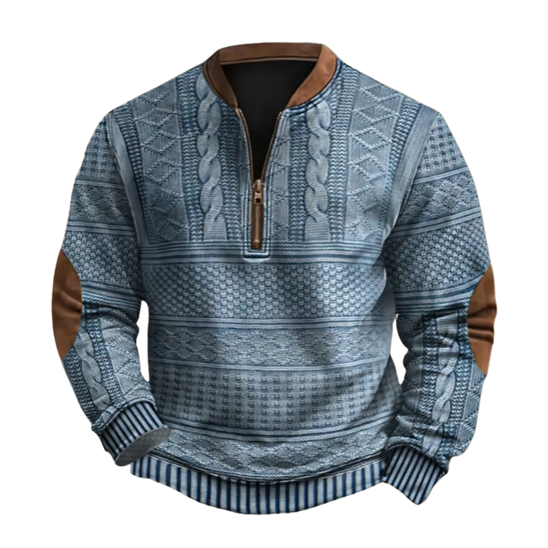 Carmelo | Maglione in maglia moderno da uomo con zip a metà