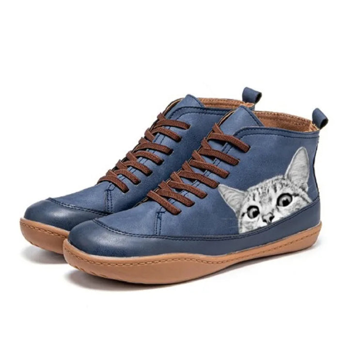 Léonie | Sneakers alte ludiche con motivo gatto
