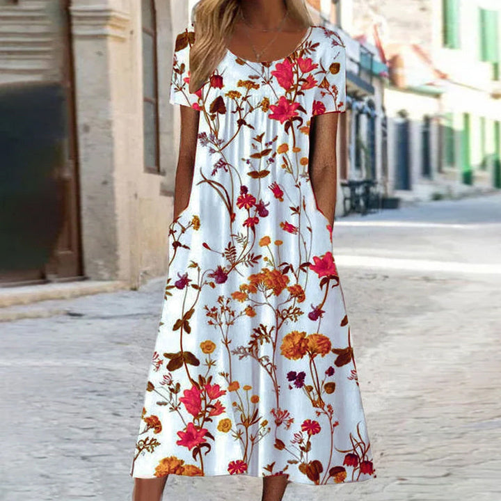Isaura | Abito bohemien floreale foderato