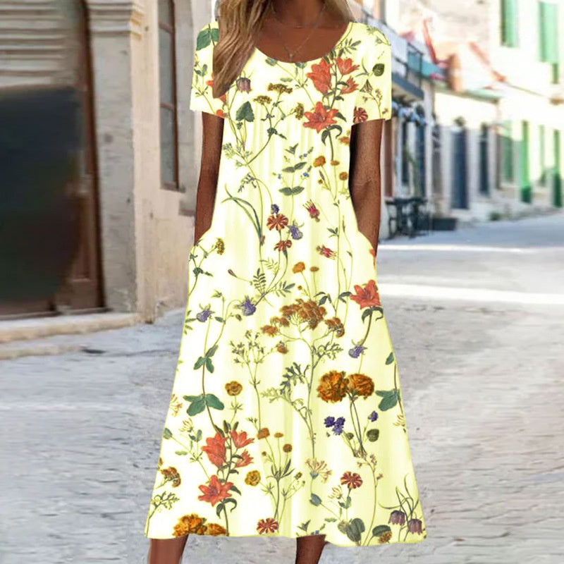 Isaura | Abito bohemien floreale foderato