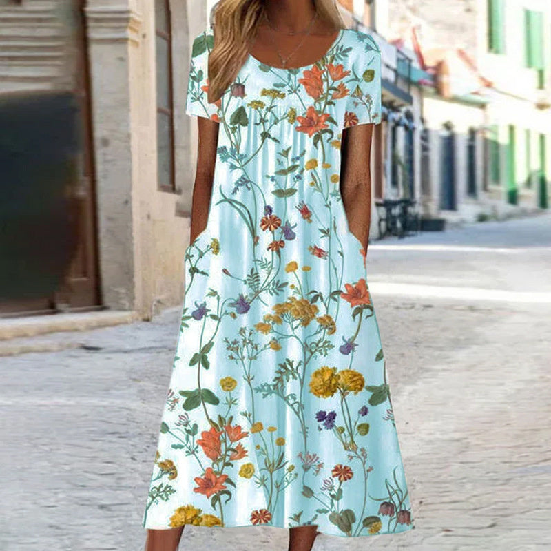 Isaura | Abito bohemien floreale foderato