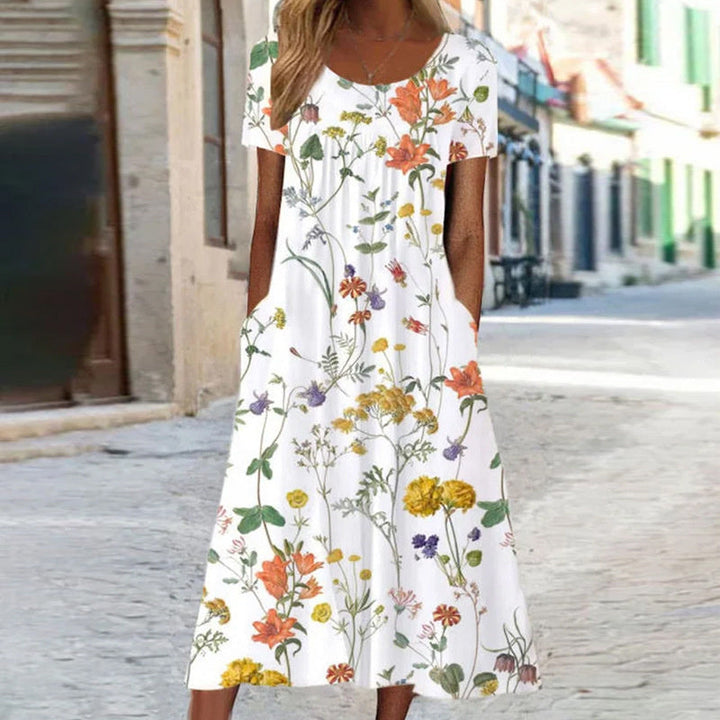 Isaura | Abito bohemien floreale foderato