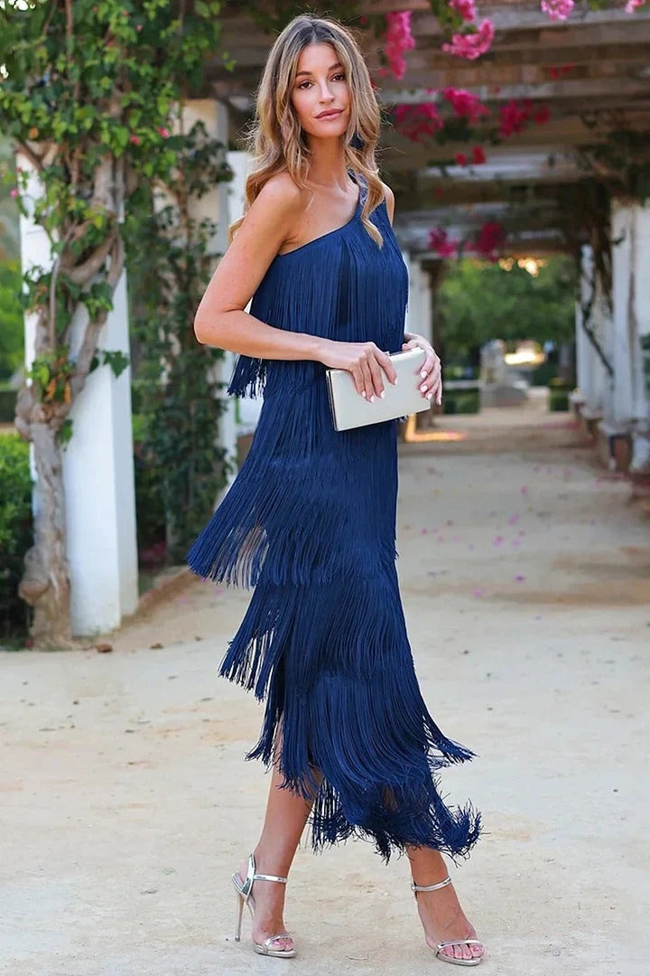 Dalia | Abito elegante con frange