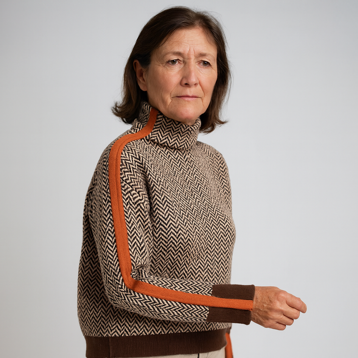 Malou | Maglia a collo alto con righe a contrasto