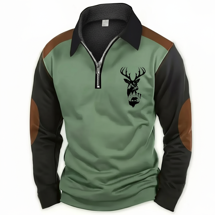 Drevan | Top con zip parziale verde bosco