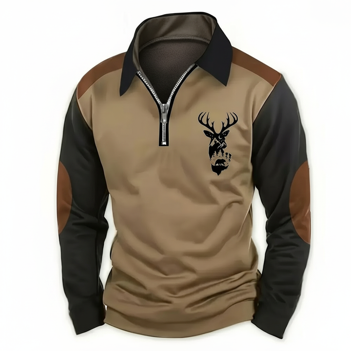 Drevan | Top con zip parziale verde bosco