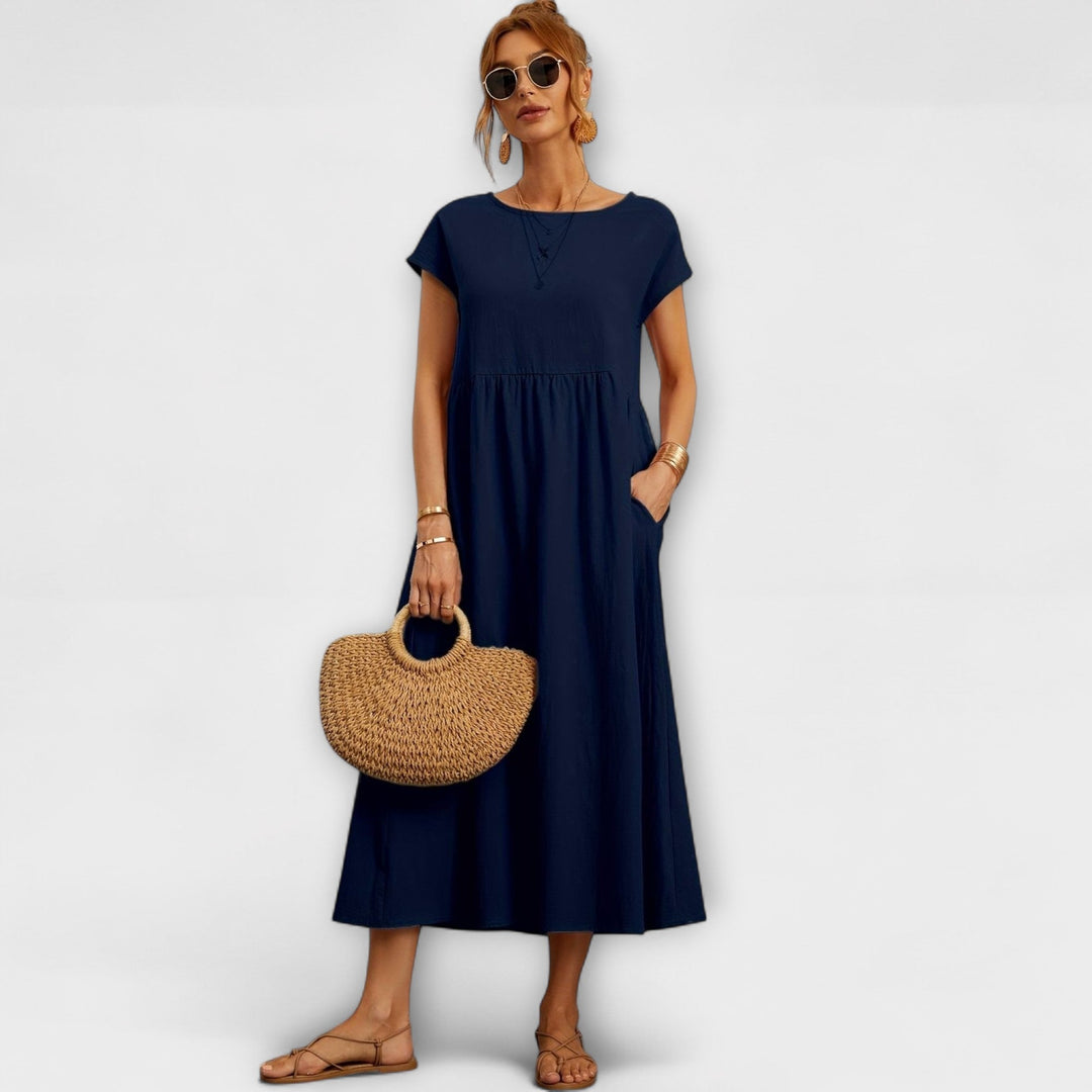 Magnolia | Vestito midi con tasche e taglio rilassato