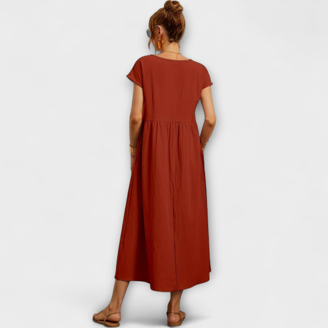 Magnolia | Vestito midi con tasche e taglio rilassato