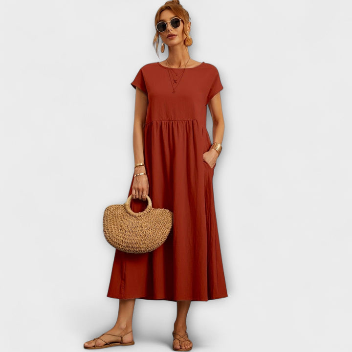 Magnolia | Vestito midi con tasche e taglio rilassato