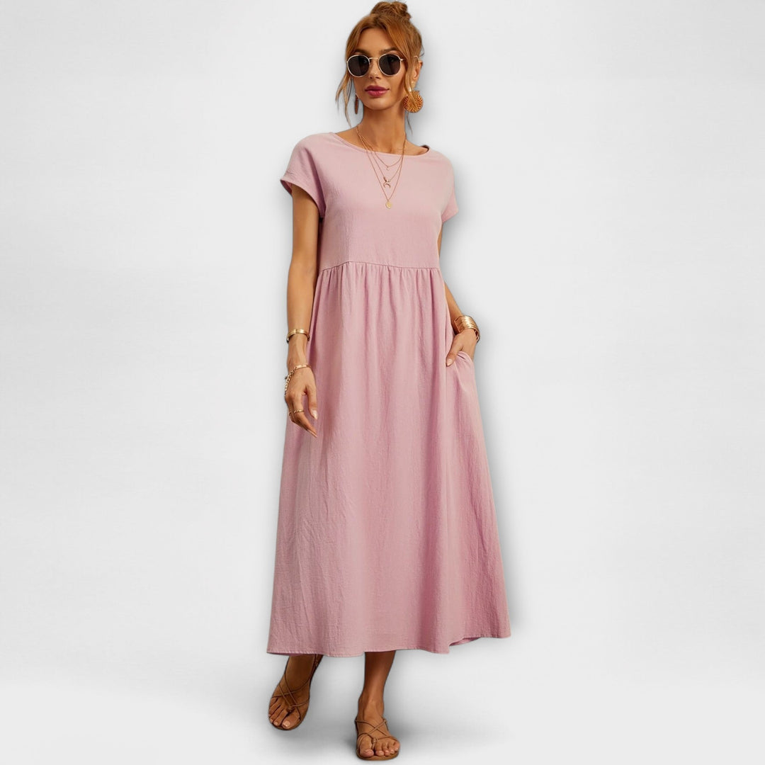 Magnolia | Vestito midi con tasche e taglio rilassato