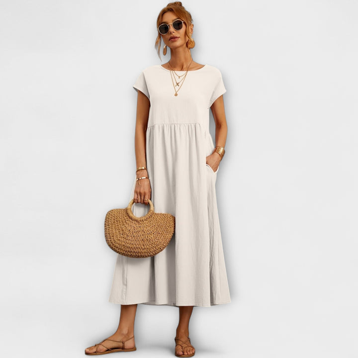 Magnolia | Vestito midi con tasche e taglio rilassato