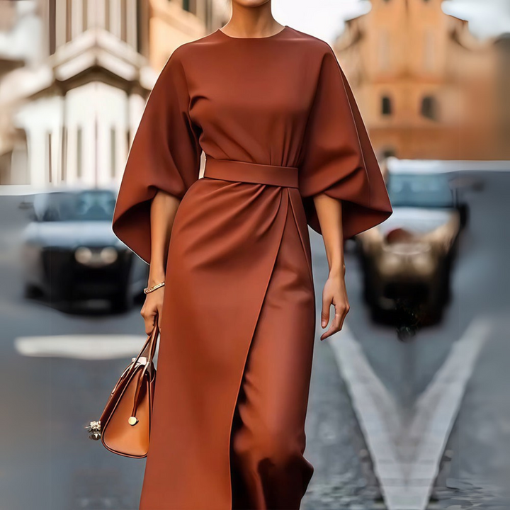 Vanessa | Abito con maniche a lanterna eleganti e cintura