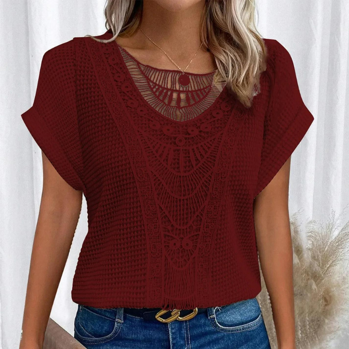 Ella | T-shirt in tessuto a waffle