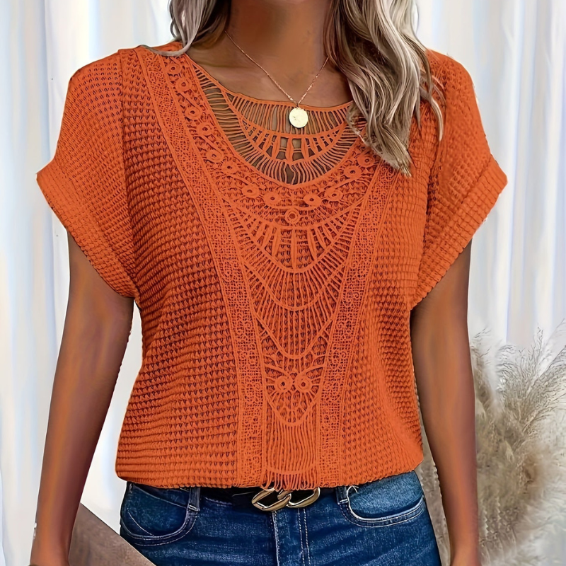 Ella | T-shirt in tessuto a waffle