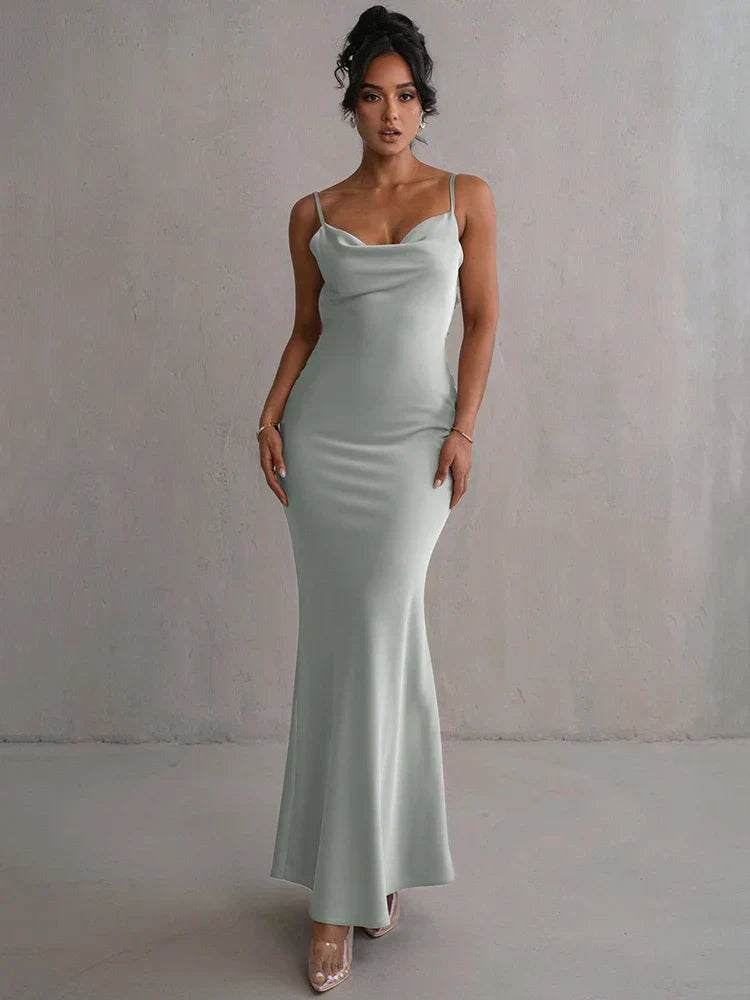 Romina | Maxi vestito floreale senza schiena