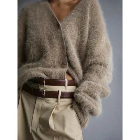 Helene | Cardigan in maglia peluche per taglie grandi
