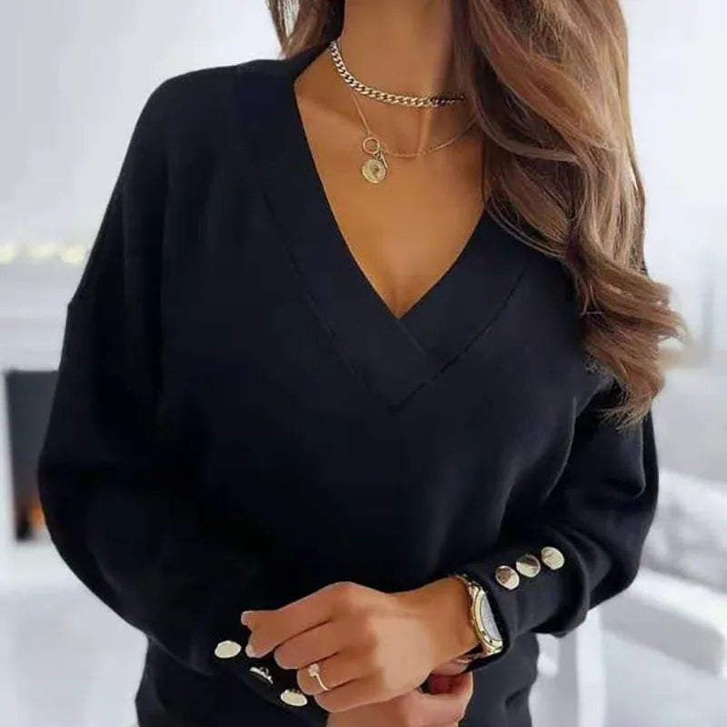 Greta | Camicetta con scollo a V, elegante e casual