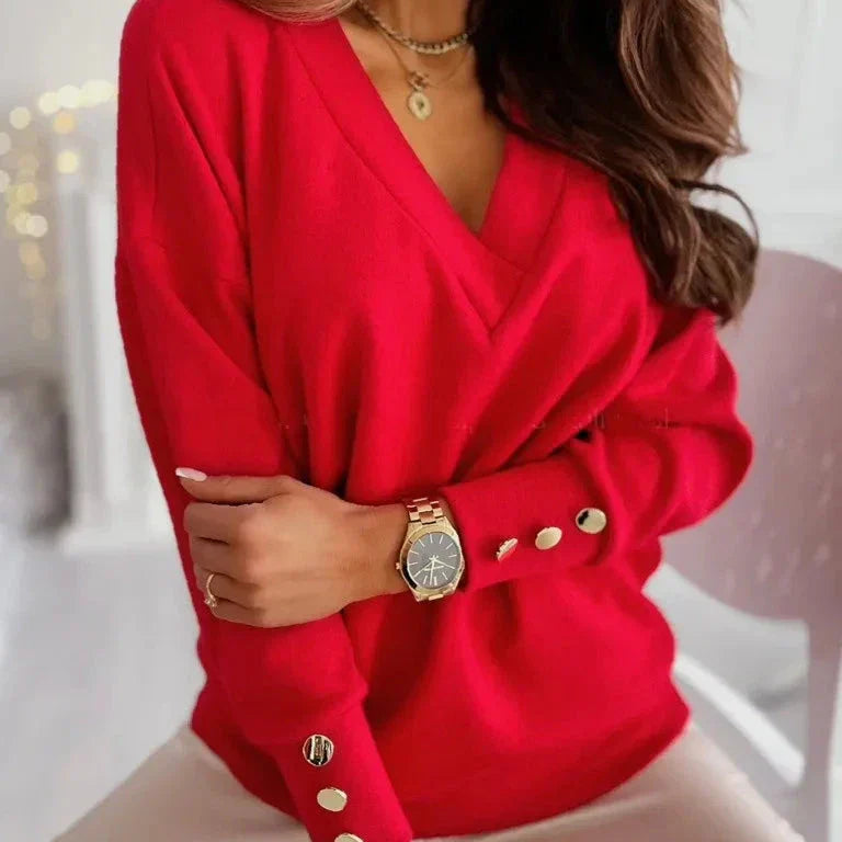 Greta | Camicetta con scollo a V, elegante e casual