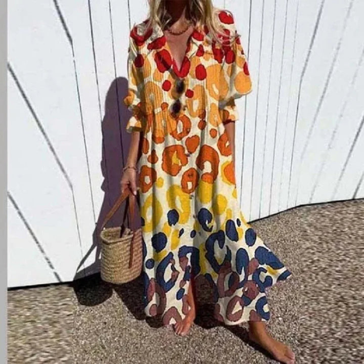 Maisie | Vestito lungo bohemiano che valorizza la silhouette