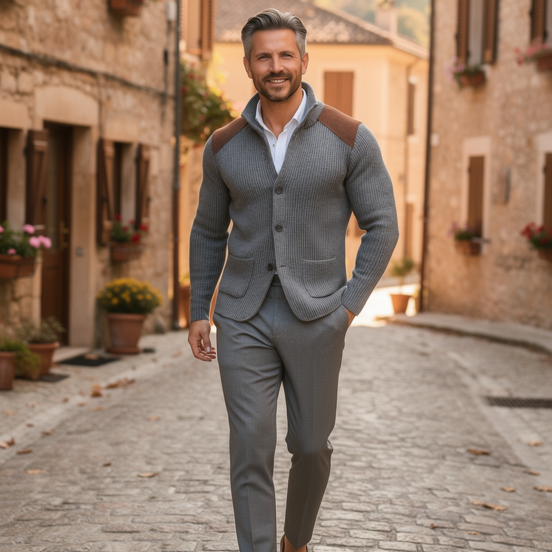 Marvonn | Cardigan strutturato con colletto rialzato