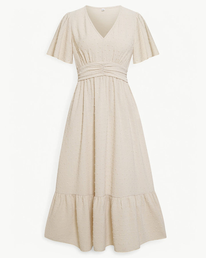 Renee | Abito midi con scollo a V e maniche corte