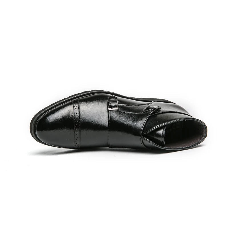 Alain | Stivaletto monk doppio in pelle con fibie
