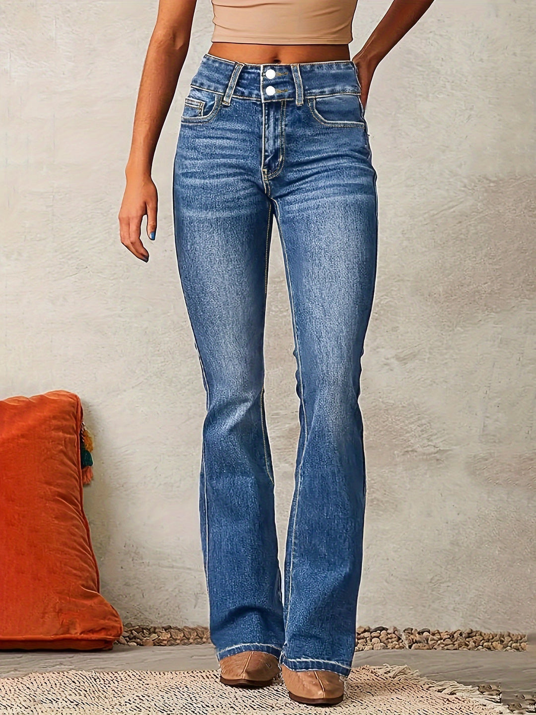Aya | Jeans svasati a vita alta