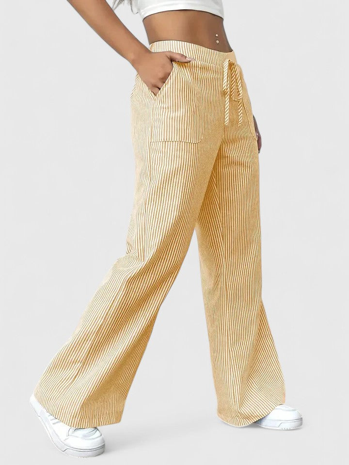 Dominique | Pantaloni ampi e confortevoli con dettagli eleganti