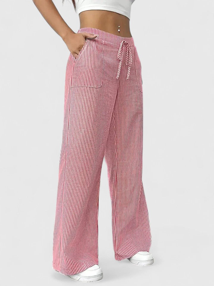 Dominique | Pantaloni ampi e confortevoli con dettagli eleganti