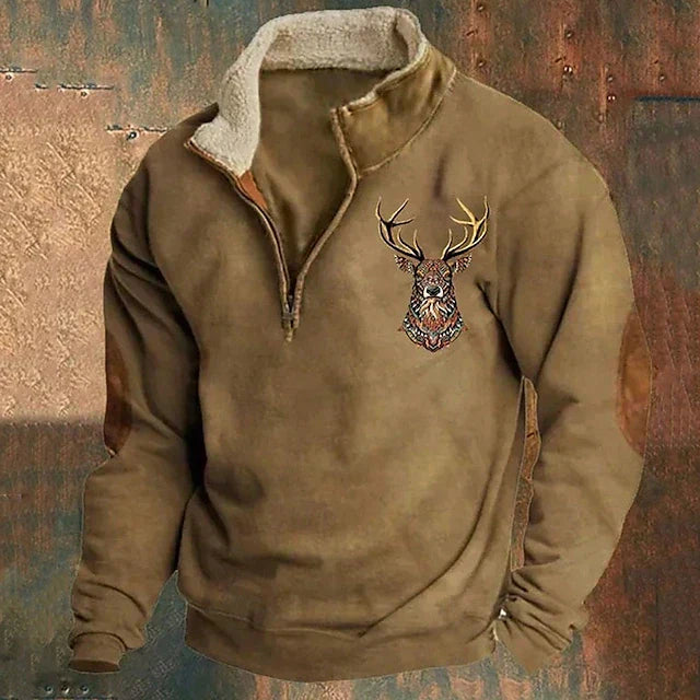 Arven | Maglione in pile felpato con dettaglio cervo