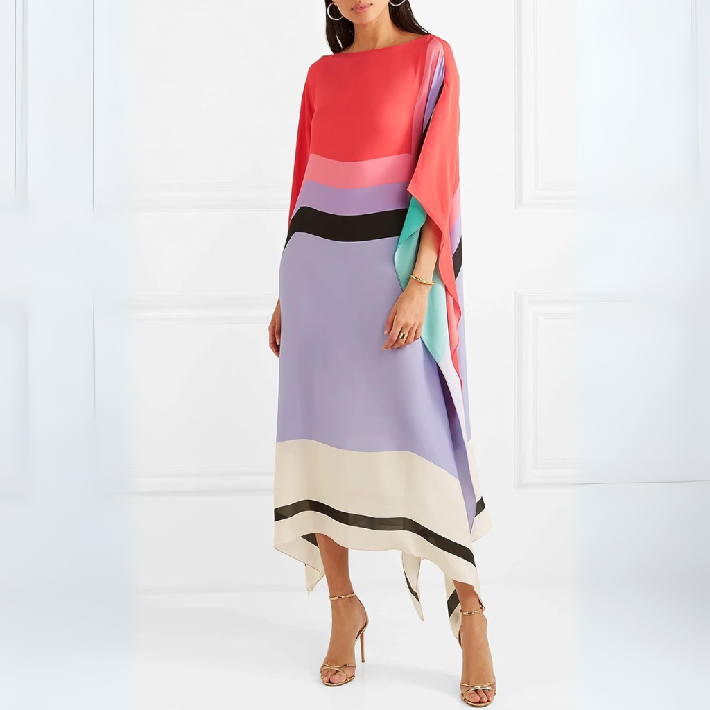 Iria | Caftano Elegante con Stampa Geometrica