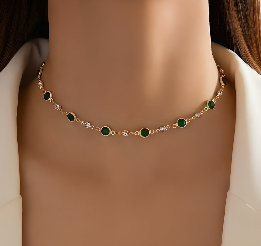Collana con pendente verde smeraldo