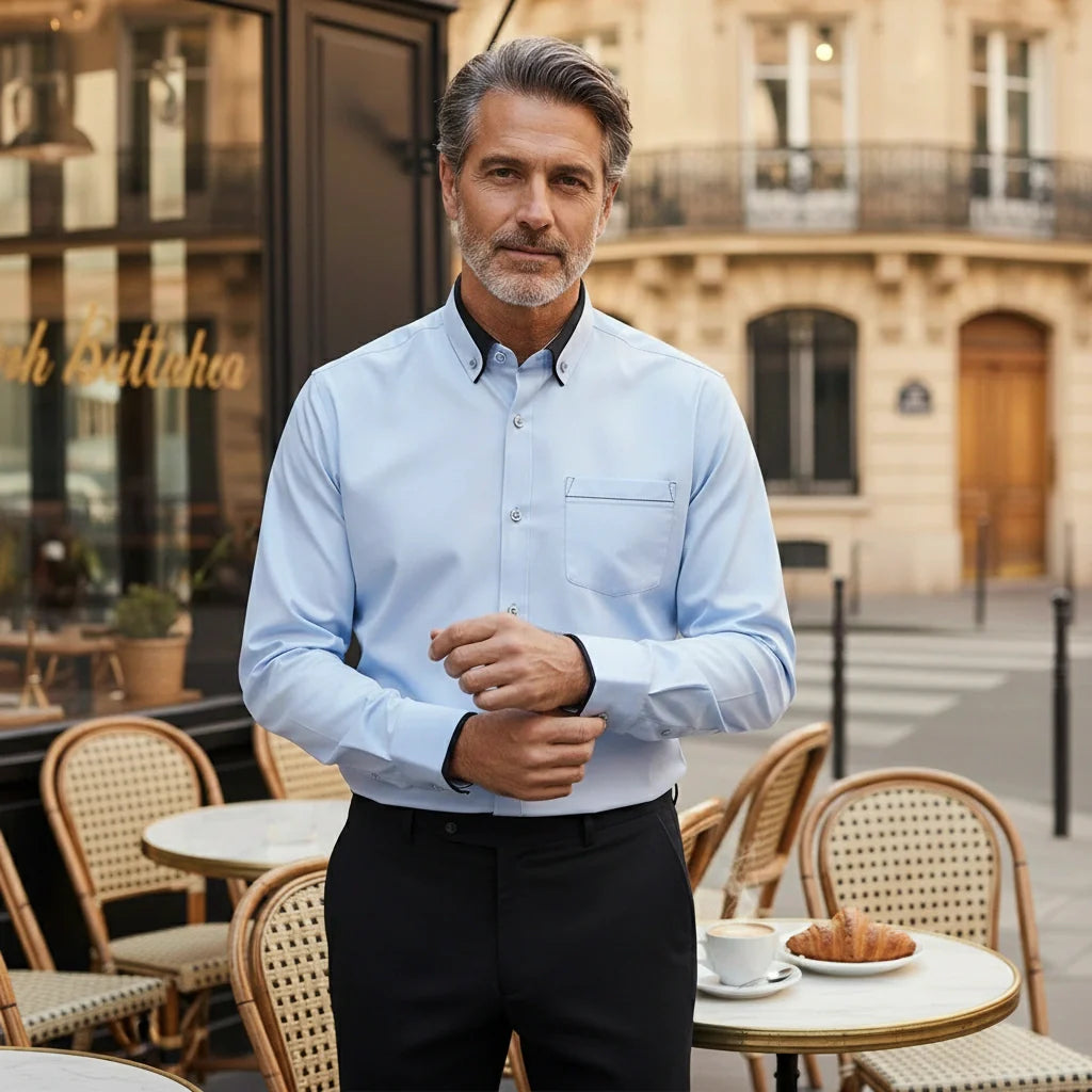 Darian | Camicia Classica con Collo a Contrasto