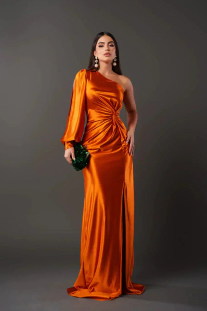 Araceli | Vestito in raso a manica unica