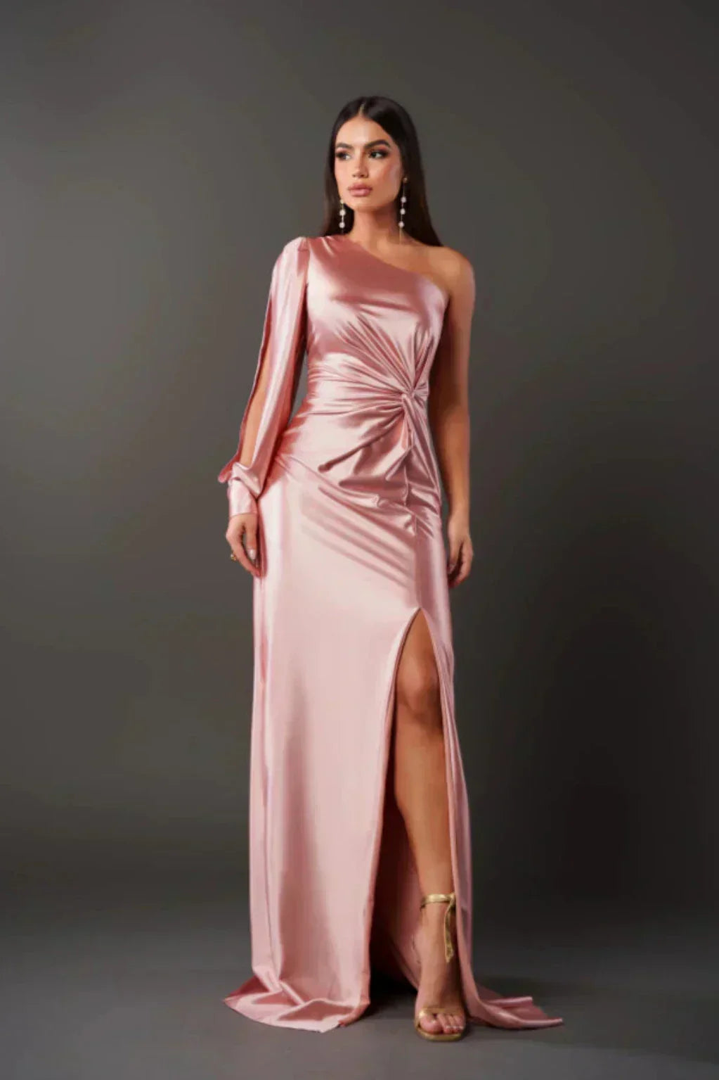 Araceli | Vestito in raso a manica unica