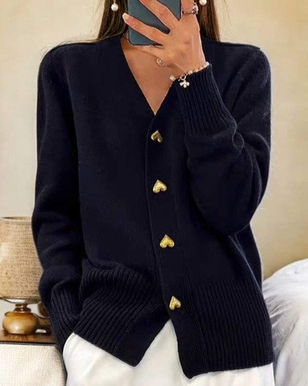 Livia | Cardigan in maglia con scollo a V e bottoni
