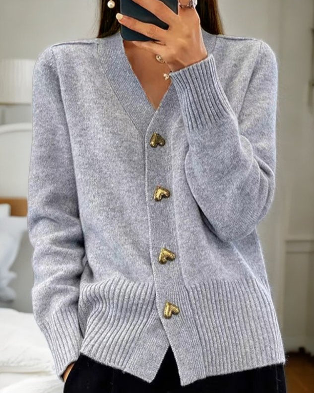 Livia | Cardigan in maglia con scollo a V e bottoni