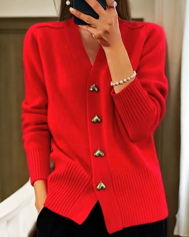 Livia | Cardigan in maglia con scollo a V e bottoni