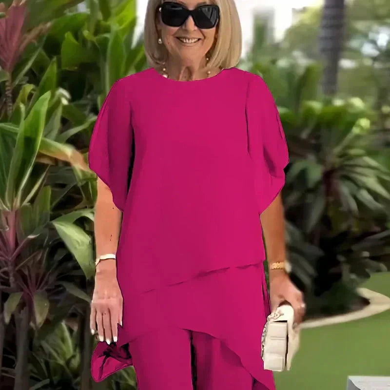Herlene | Set di top e pantaloni irregolari eleganti