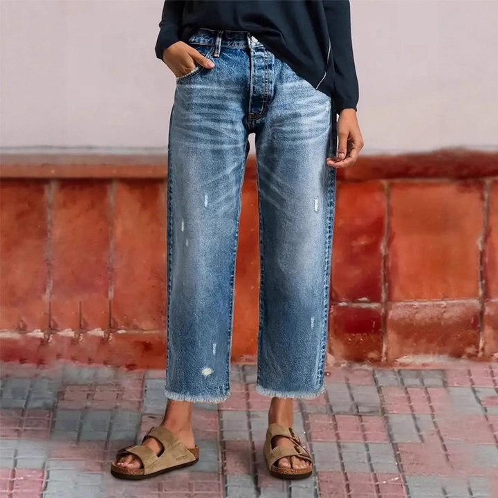 Simona | Jeans dritti corti retrò