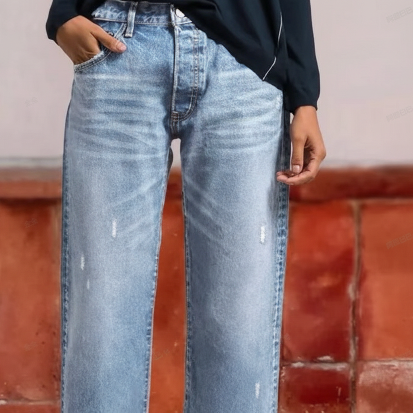 Simona | Jeans dritti corti retrò