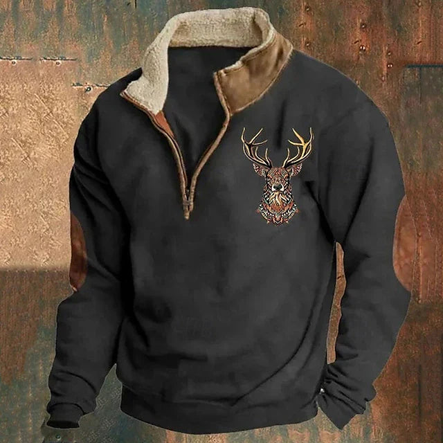 Arven | Maglione in pile felpato con dettaglio cervo
