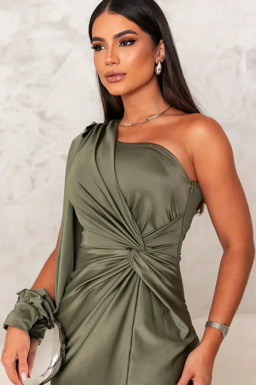 Araceli | Vestito in raso a manica unica
